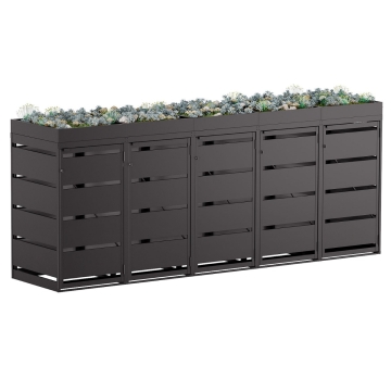 Egon affaldsspandsskjuler til 5 stk. 120 liters spande i sort