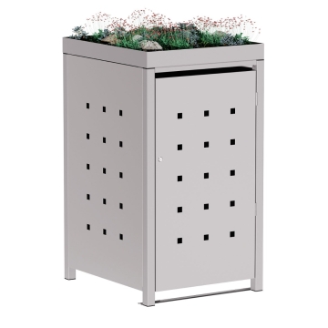 Affaldscontainer Anna 1-fags 120L i lysegrå metallic