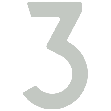 Selvklæbende husnummer "3" - 40 mm i lysegrå
