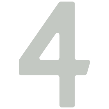 Selvklæbende husnummer "4" - 40 mm i lysegrå