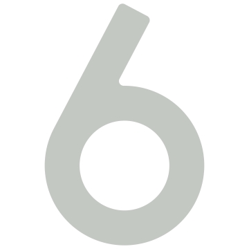 Selvklæbende husnummer "6" - 40 mm i lysegrå