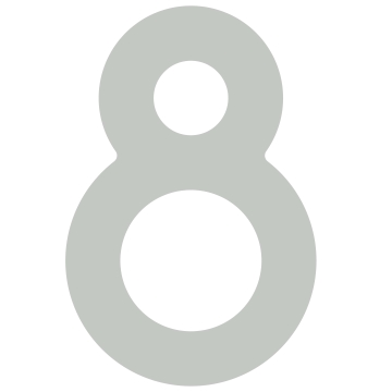 Selvklæbende husnummer "8" - 40 mm i lysegrå