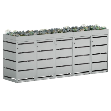 Affaldscontainerboks Egon 5 stk. 120 liter i lysegrå.
