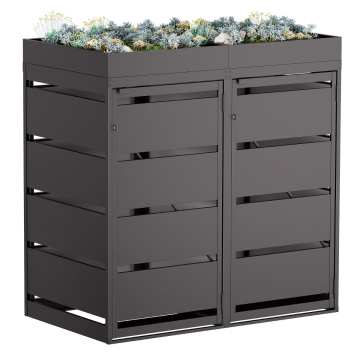Affaldsbeholderskjuler Egon til 2 stk. 120 liters affaldsspande i sort