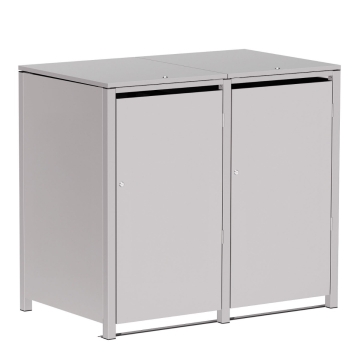 Affaldscontainer Helmut 2 stk. 120L i lysegrå metallic