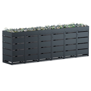 Affaldsspandsskjuler Egon 6 stk. 120 liter i antracit