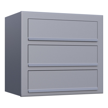 Postkasse Cube for Three grå metallic