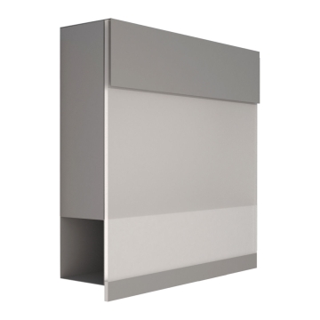 Postkasse Manhattan Special White grå metallic med hvider akrylplade