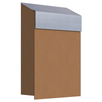 Postkasse Baby Box rust med klap i rustfrit stål