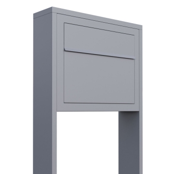 Postkasse med stander Elegance grå metallic