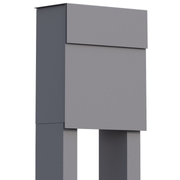 Postkasse med stander Alto grå metallic