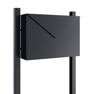 Postkasse med stander Letter sort