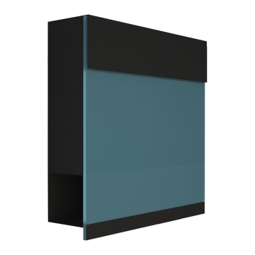 Postkasse Manhattan Special Blue sort med blå akrylplade