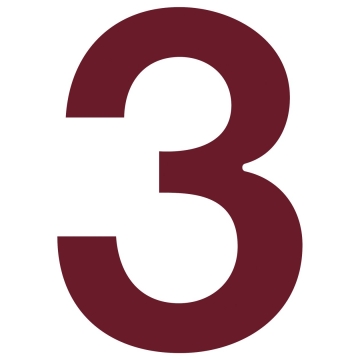 Husnumre ''3'' rød