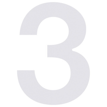Husnumre ''3'' hvid