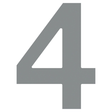 Husnumre ''4'' grå metallic
