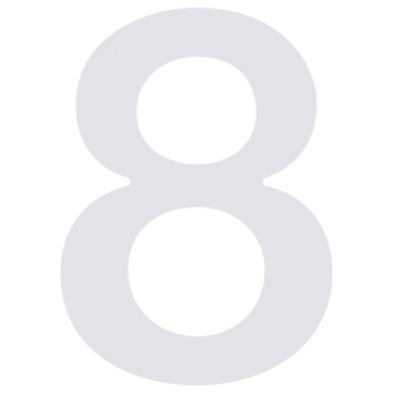 Husnumre ''8'' hvid
