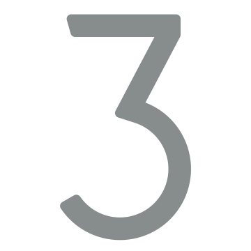 Husnumre ''3'' grå metallic