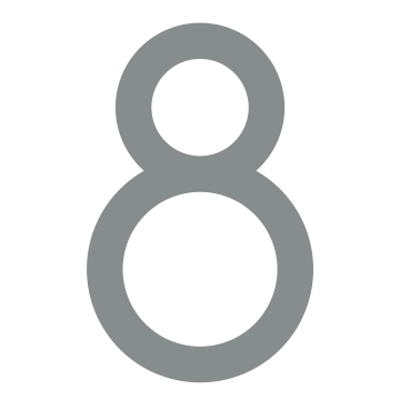 Husnumre ''8'' grå metallic