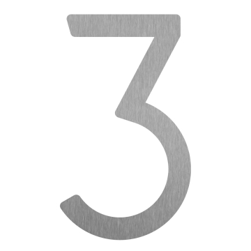 Husnumre ''3'' rustfrit stål