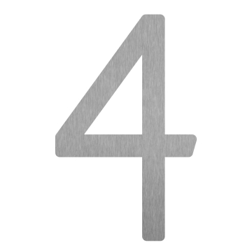 Husnumre ''4'' rustfrit stål