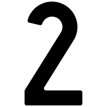 Selvklæbende husnummer "2" - 40 mm i sort