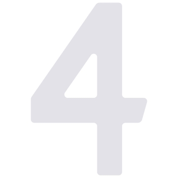 Selvklæbende husnummer "4" - 40 mm i hvid