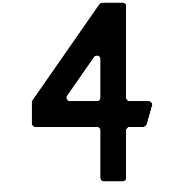Selvklæbende husnummer "4" - 40 mm i sort