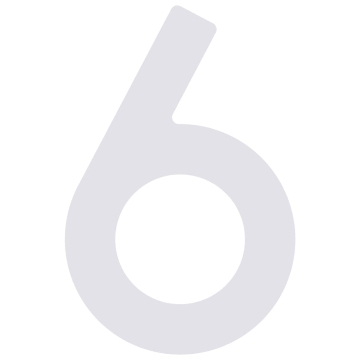 Selvklæbende husnummer "6" - 40 mm i hvid