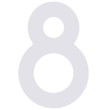 Selvklæbende husnummer "8" - 40 mm i hvid