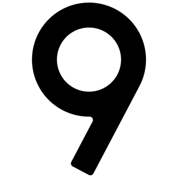 Selvklæbende husnummer "9" - 40 mm i sort