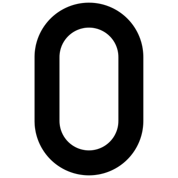 Selvklæbende husnummer "0" - 40 mm i sort