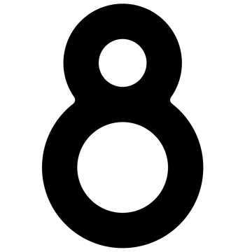 Selvklæbende husnummer "8" - 40 mm i sort