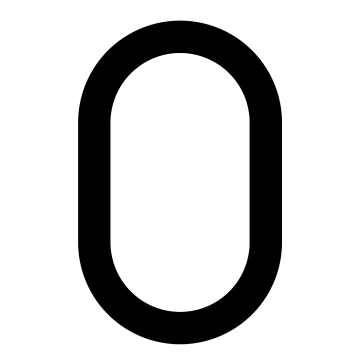 Selvklæbende husnummer "0" - 245 mm i sort