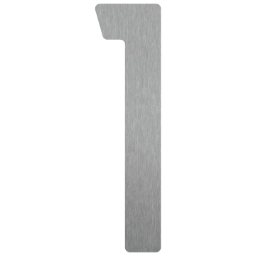 Selvklæbende husnummer "1" - 76 mm, rustfrit stål.
