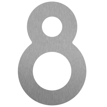 Selvklæbende husnummer "8" - 76 mm, rustfrit stål