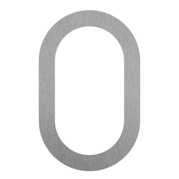 Moderne husnummer ''0'' - 200 mm i rustfrit stål