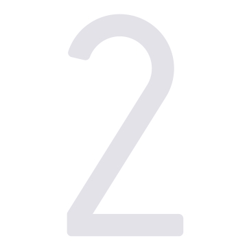 Moderne husnummer "2" - 245 mm i hvid