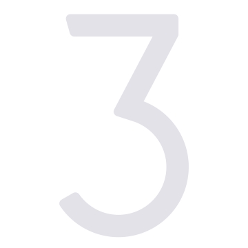 Moderne husnummer "3" - 245 mm i hvid.