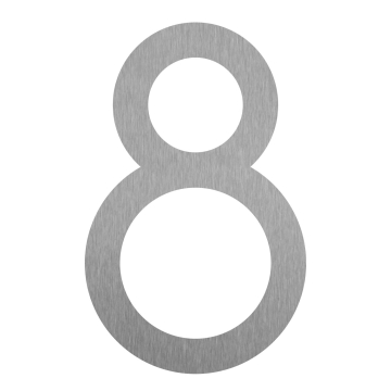 Moderne husnummer ''8'' - 245 mm i rustfrit stål.