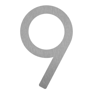 Moderne husnummer "9" - 245 mm i rustfrit stål