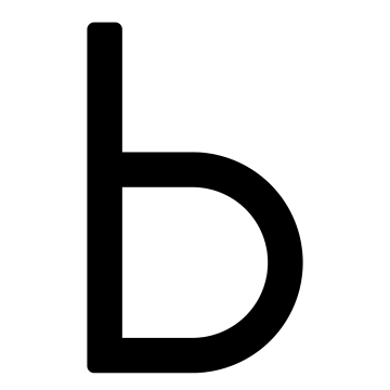 Moderne bogstav ''b'' - 245 mm i sort.