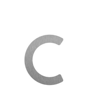 Moderne bogstav ''c'' - 200 mm i rustfrit stål