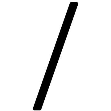 Skråstreg moderne ''/'' - 200 mm i sort