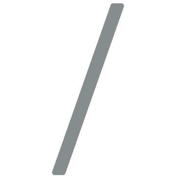 Tegn Slash moderne ''/'' - 200 mm i metallisk grå