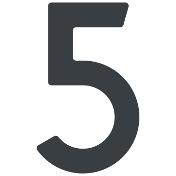 Selvklæbende husnummer "5" - 76 mm, antracit.