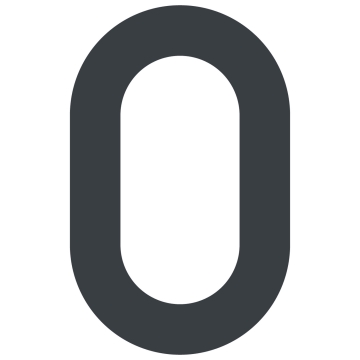 Selvklæbende husnummer "0" - 40 mm, antracit.