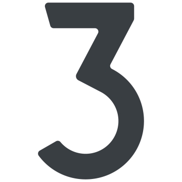 Selvklæbende husnummer "3" - 40 mm, antracit.