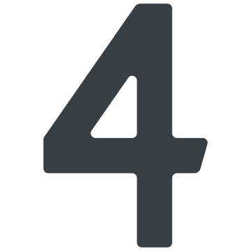 Selvklæbende husnummer "4" - 40 mm, antracit.