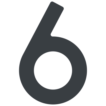 Selvklæbende husnummer "6" - 40 mm, antracit.